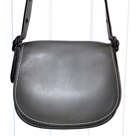 Coach Handbags - Genuine Coach Crossbody Saddle Bag No SD-20115 Gray Glove Tanned leather